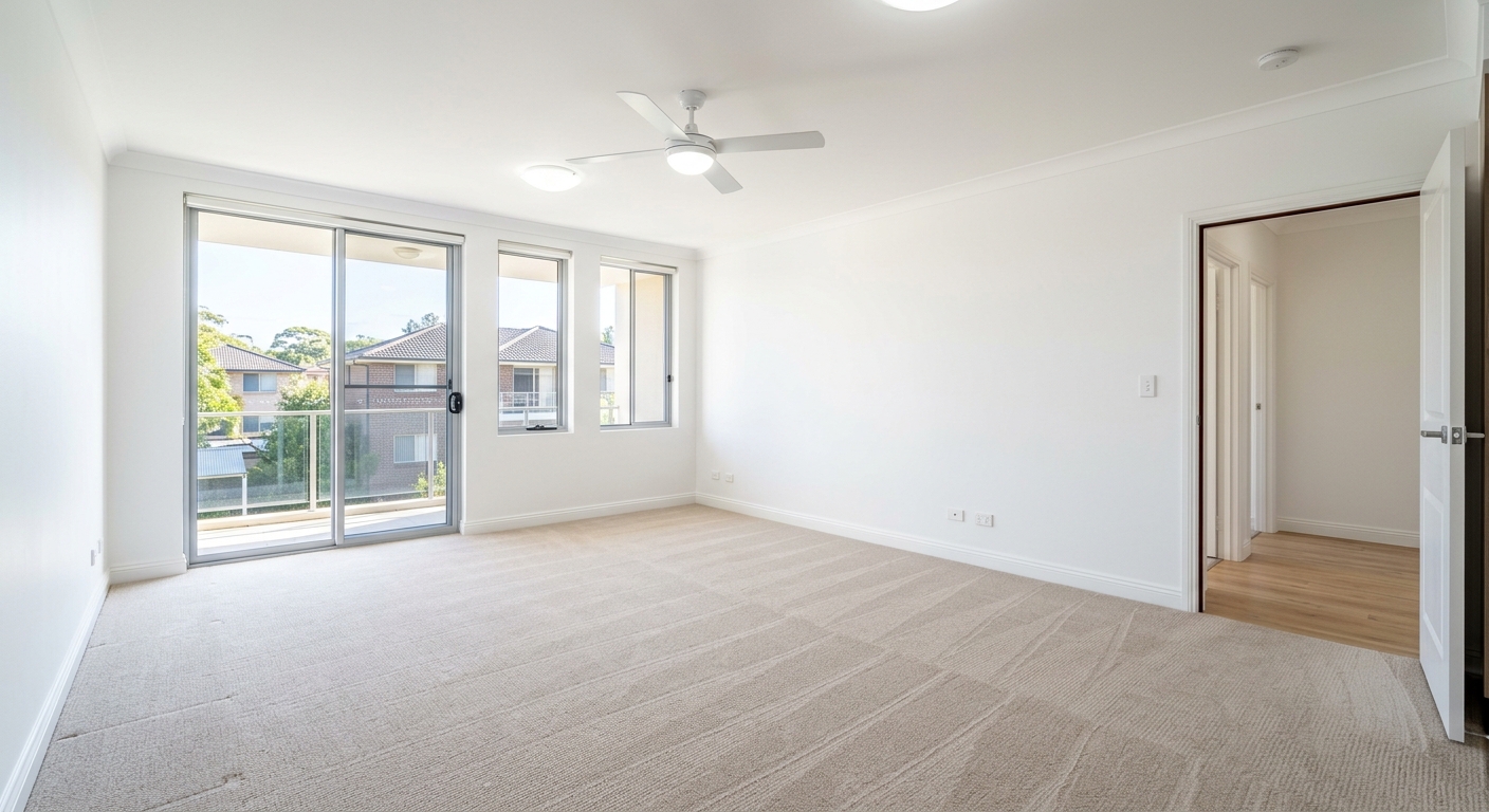Empty living room ready for bond inspection
