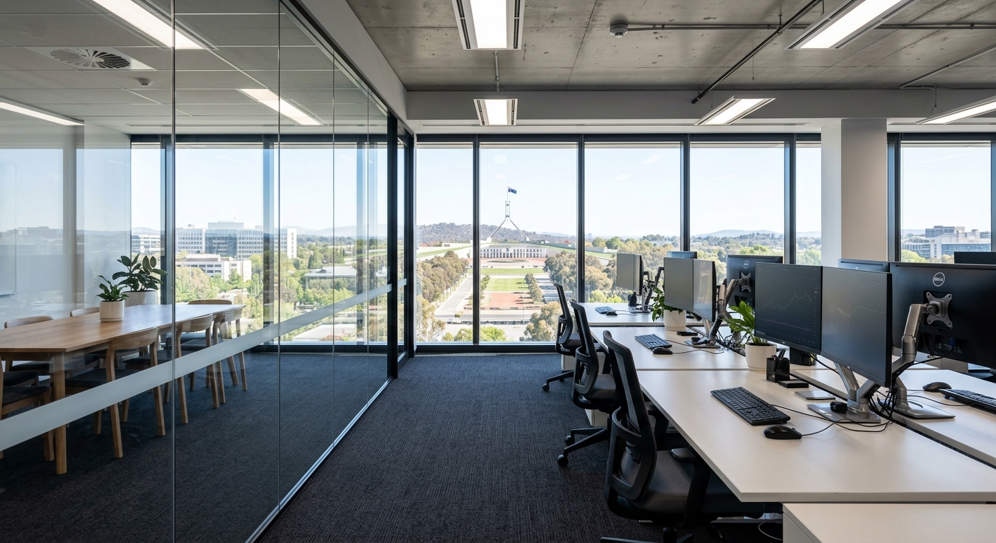 Clean modern office after commercial cleaning